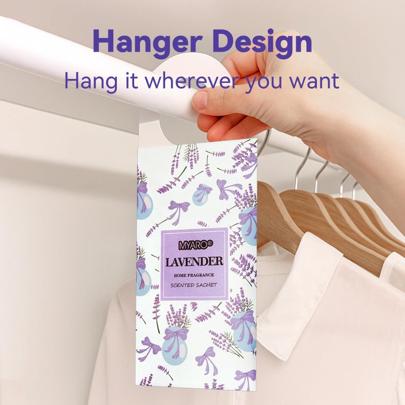 MYARO 12 Packs Lavender Hanging Closet Air Freshener Long Lasting Drawer Deodorizer Smell Good Potpourri Scented Sachet for Home House - Image 2